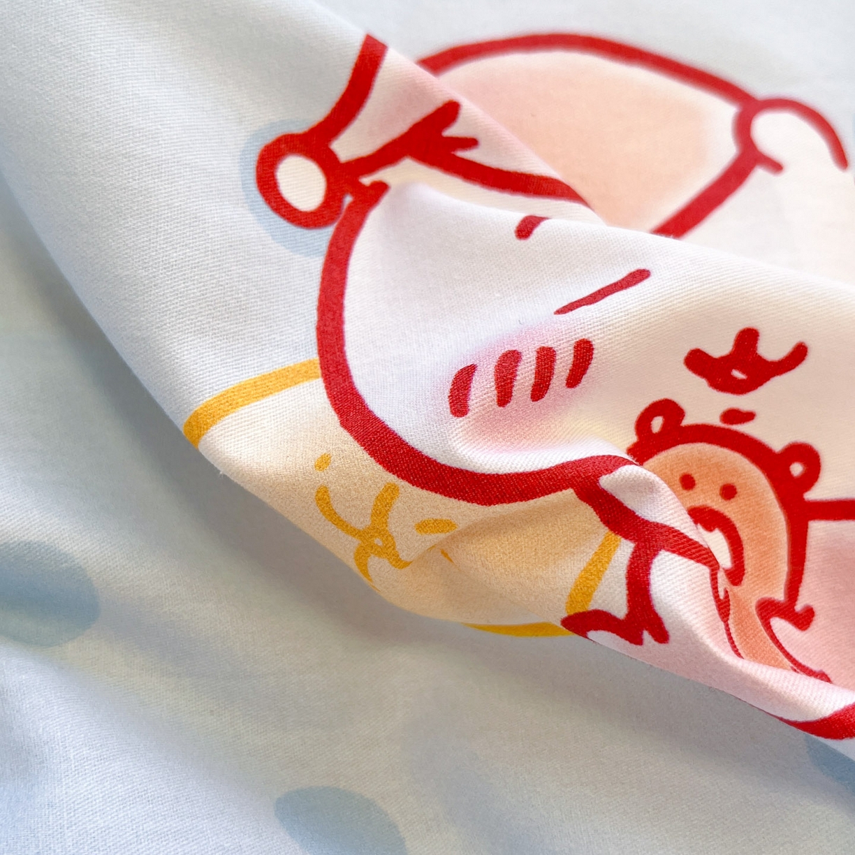 91家纺网 家纺一手货源 找家纺 暮思家居 2026新款正版授权吉伊卡哇全棉纯棉四件套 波点吉伊卡哇