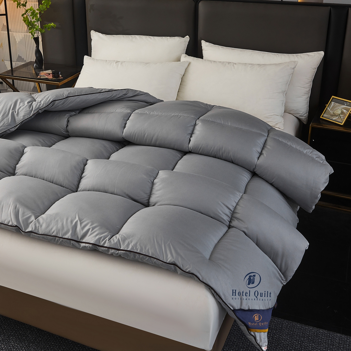 91家纺网 家纺一手货源 找家纺 雅颂缘 2026新款爆款酒店同款羽丝绒被子加厚冬被羽丝绒被芯 灰色