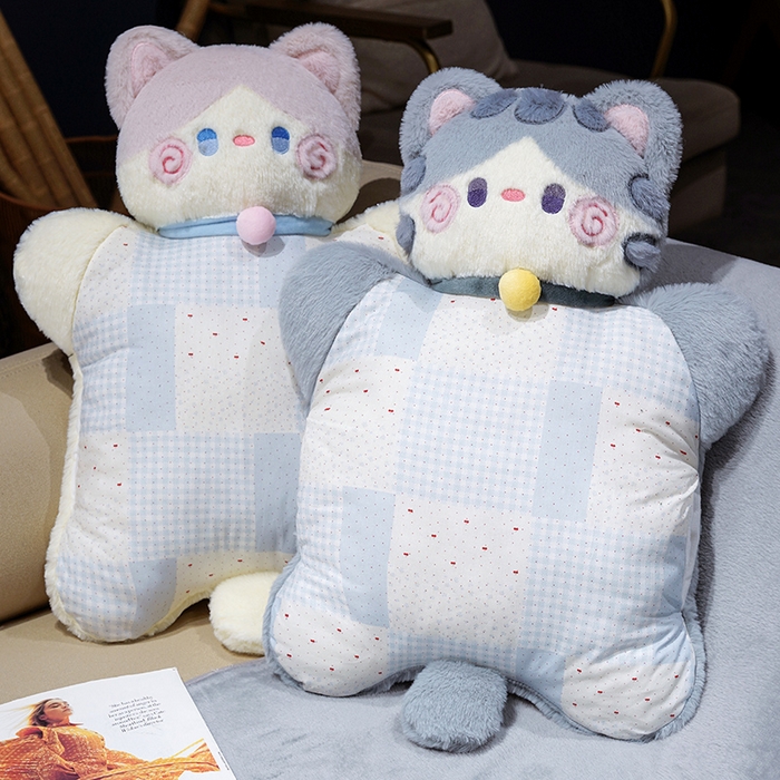 91家纺网 家纺一手货源 找家纺 （总）仟亿莱 2025新款抱抱猫豆袋三用玩偶抱枕