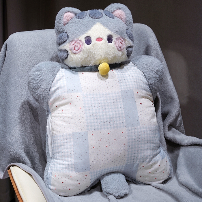 91家纺网 家纺一手货源 找家纺 （总）仟亿莱 2025新款抱抱猫豆袋三用玩偶抱枕