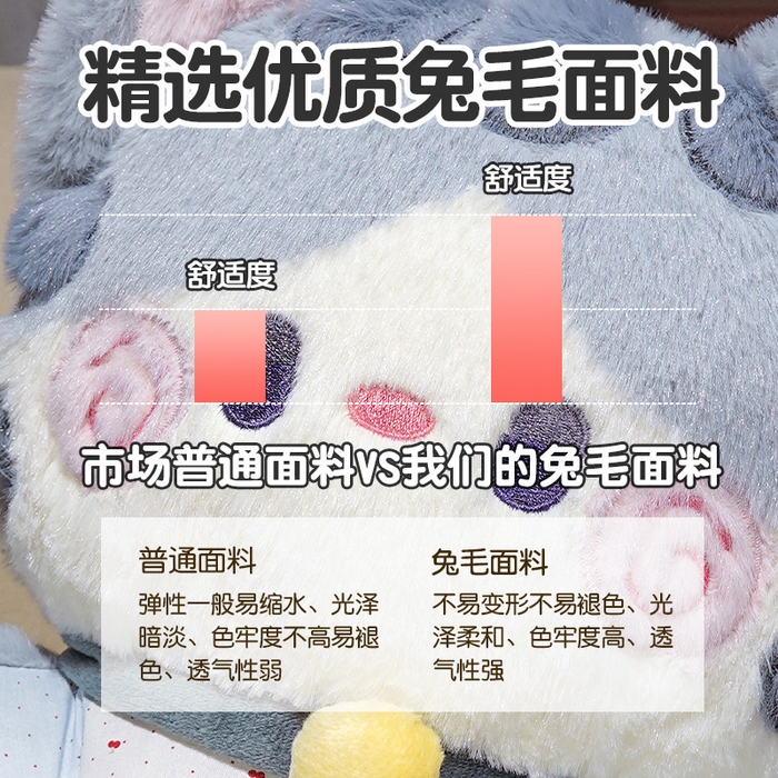91家纺网 家纺一手货源 找家纺 仟亿莱 2025新款抱抱猫豆袋三用玩偶抱枕 三用灰猫
