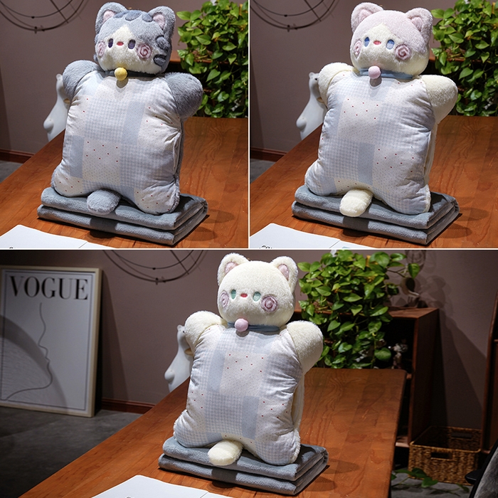 91家纺网 家纺一手货源 找家纺 仟亿莱 2025新款抱抱猫豆袋三用玩偶抱枕 组合图仅做展示不可下单