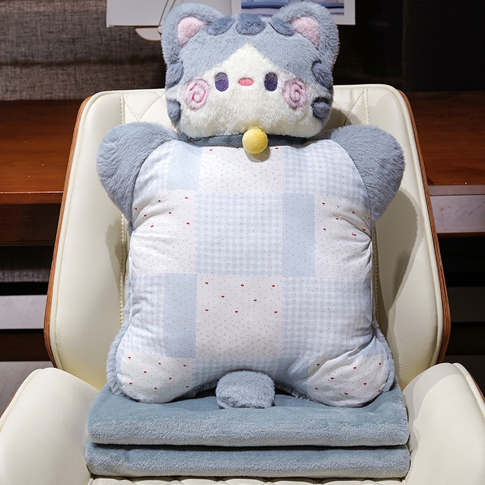 91家纺网 家纺一手货源 找家纺 仟亿莱 2025新款抱抱猫豆袋三用玩偶抱枕 组合图仅做展示不可下单