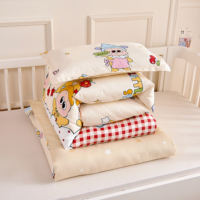 91家纺网 家纺一手货源 找家纺 （总）芭伯妮 2026新款全棉AB版幼儿园三件套宝宝午睡被子六件套儿童被套多件套（第一批）