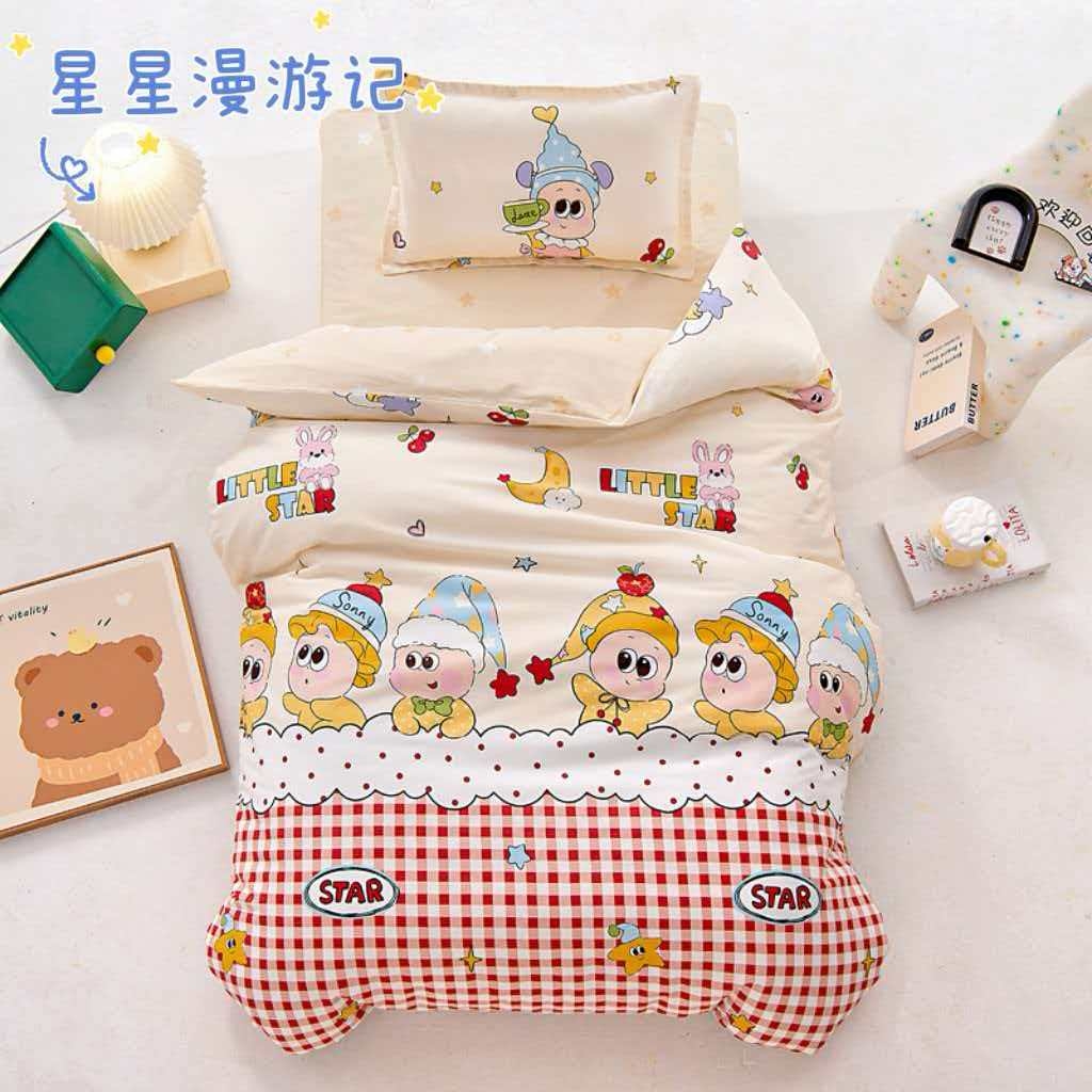 91家纺网 家纺一手货源 找家纺 （总）芭伯妮 2026新款全棉AB版幼儿园三件套宝宝午睡被子六件套儿童被套多件套（第一批）