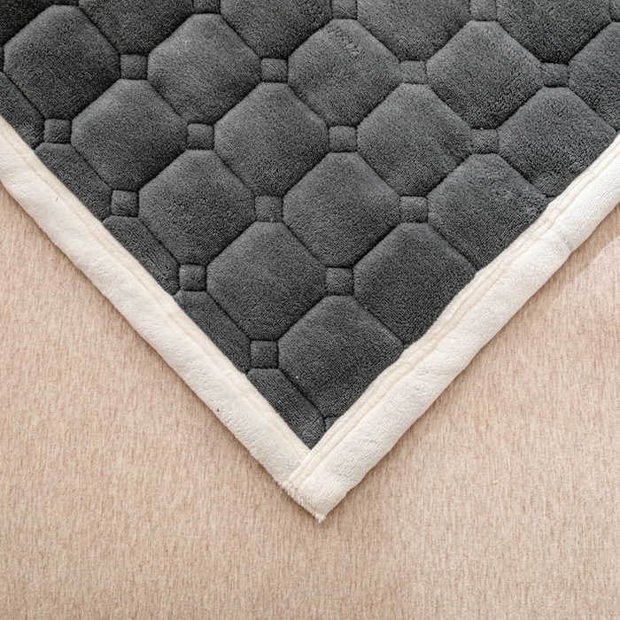 91家纺网 家纺一手货源 找家纺 女子家纺 2025新款全消光牛奶绒床垫 绅士灰