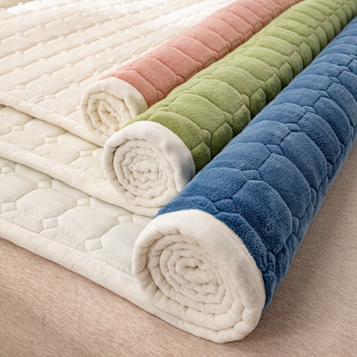 女子家纺 2025新款全消光牛奶绒床垫 组合图