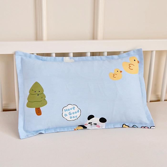 91家纺网 家纺一手货源 找家纺 芭伯妮 2026新款全棉AB版幼儿园三件套宝宝午睡被子六件套儿童被套多件套（第一批） 熊猫鸭鸭乐-蓝