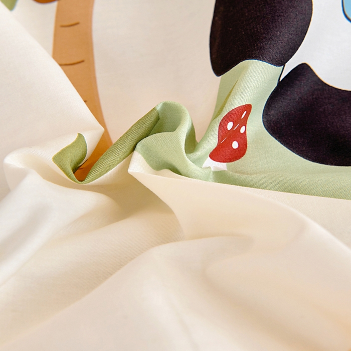 91家纺网 家纺一手货源 找家纺 芭伯妮 2026新款全棉AB版幼儿园三件套宝宝午睡被子六件套儿童被套多件套（第一批） 熊猫鸭鸭乐-绿