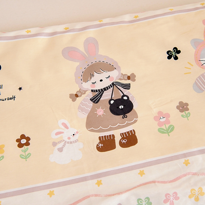 91家纺网 家纺一手货源 找家纺 芭伯妮 2026新款全棉AB版幼儿园三件套宝宝午睡被子六件套儿童被套多件套（第一批） 甜妹日记