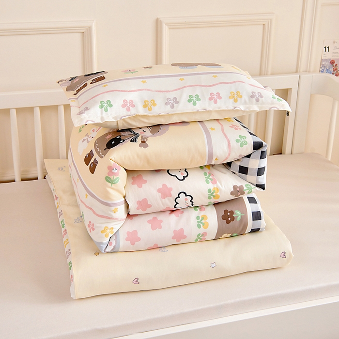 91家纺网 家纺一手货源 找家纺 芭伯妮 2026新款全棉AB版幼儿园三件套宝宝午睡被子六件套儿童被套多件套（第一批） 甜妹日记