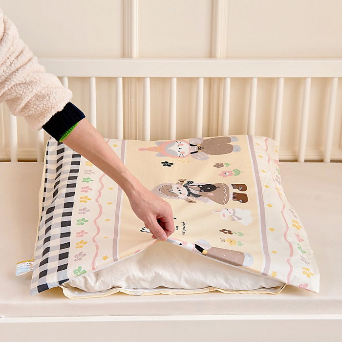 91家纺网 家纺一手货源 找家纺 芭伯妮 2026新款全棉AB版幼儿园三件套宝宝午睡被子六件套儿童被套多件套（第一批） 甜妹日记