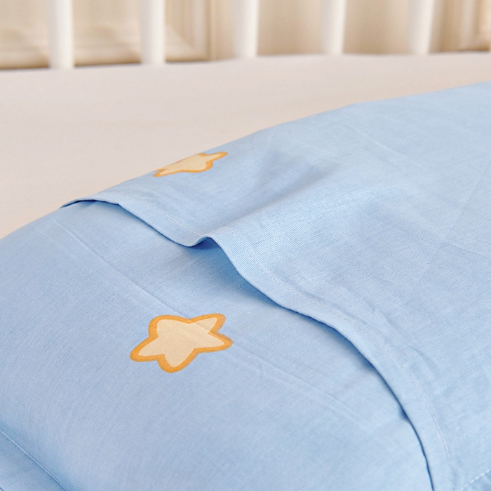 91家纺网 家纺一手货源 找家纺 芭伯妮 2026新款全棉AB版幼儿园三件套宝宝午睡被子六件套儿童被套多件套（第一批） 熊猫鸭鸭乐-蓝