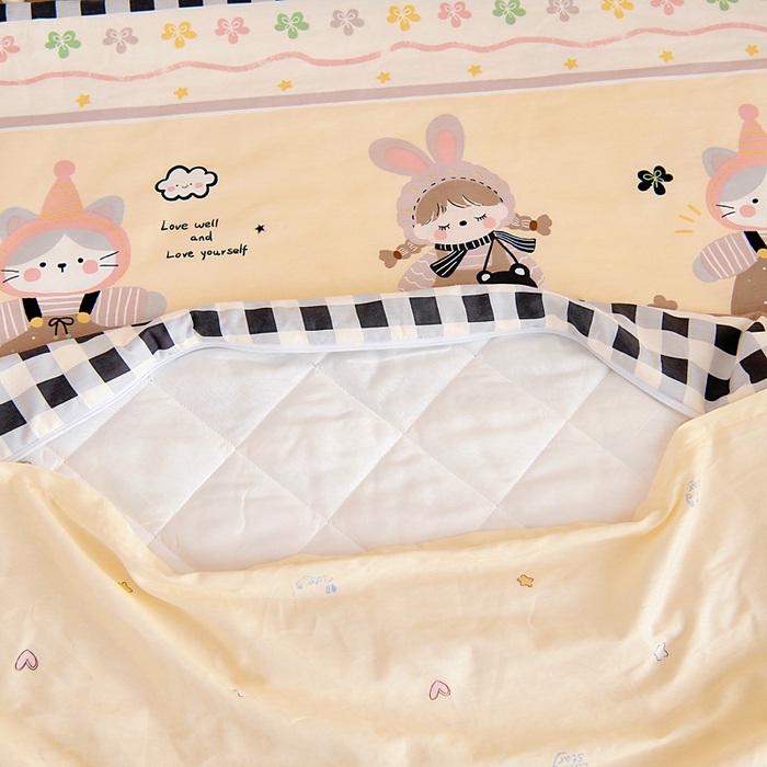 91家纺网 家纺一手货源 找家纺 芭伯妮 2026新款全棉AB版幼儿园三件套宝宝午睡被子六件套儿童被套多件套（第一批） 甜妹日记