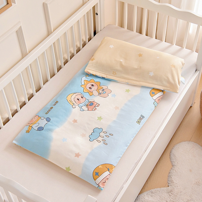 91家纺网 家纺一手货源 找家纺 芭伯妮 2026新款全棉AB版幼儿园三件套宝宝午睡被子六件套儿童被套多件套（第一批） 星梦童话