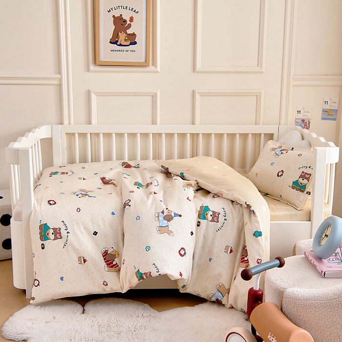 91家纺网 家纺一手货源 找家纺 芭伯妮 2026新款全棉AB版幼儿园三件套宝宝午睡被子六件套儿童被套多件套（第一批） 旺星卧室