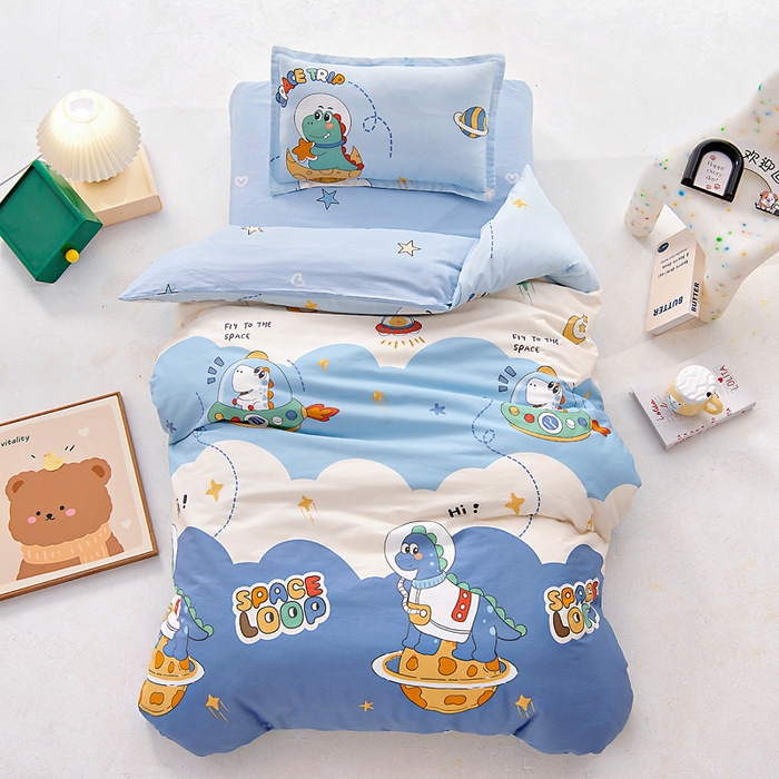 芭伯妮 2026新款全棉AB版幼儿园三件套宝宝午睡被子六件套儿童被套多件套（第一批） 星际恐龙