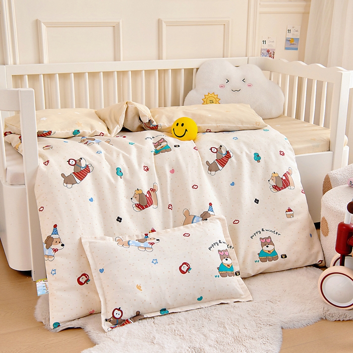 91家纺网 家纺一手货源 找家纺 芭伯妮 2026新款全棉AB版幼儿园三件套宝宝午睡被子六件套儿童被套多件套（第一批） 旺星卧室