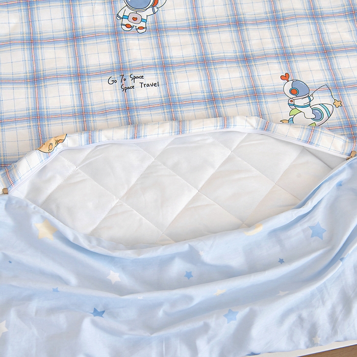 91家纺网 家纺一手货源 找家纺 芭伯妮 2026新款全棉AB版幼儿园三件套宝宝午睡被子六件套儿童被套多件套（第一批） 宇航星梦