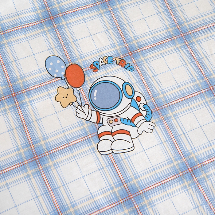 91家纺网 家纺一手货源 找家纺 芭伯妮 2026新款全棉AB版幼儿园三件套宝宝午睡被子六件套儿童被套多件套（第一批） 宇航星梦