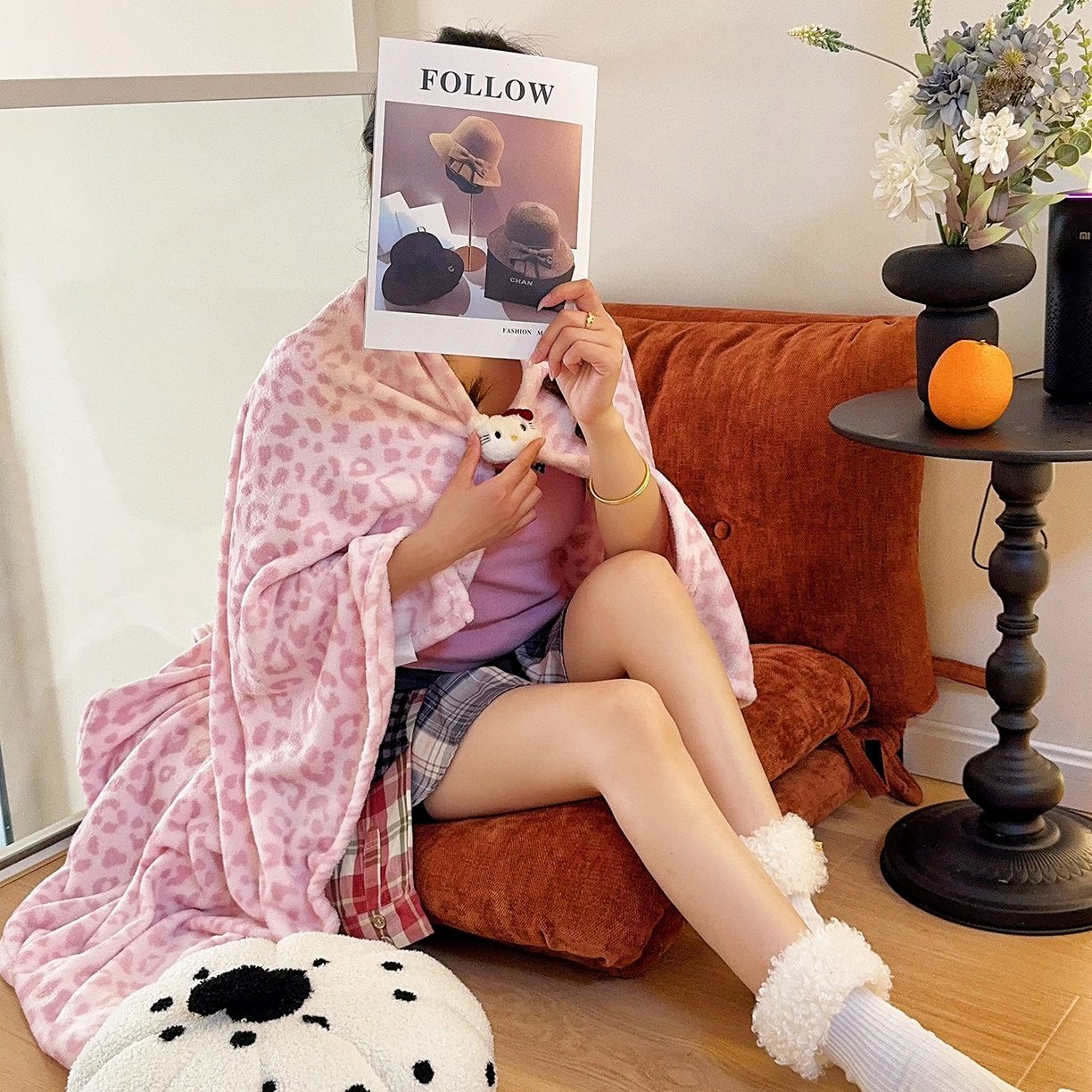 91家纺网 家纺一手货源 找家纺 （总）兜米家居 2026新款四季款豹纹披肩毯毛毯法兰绒毯子