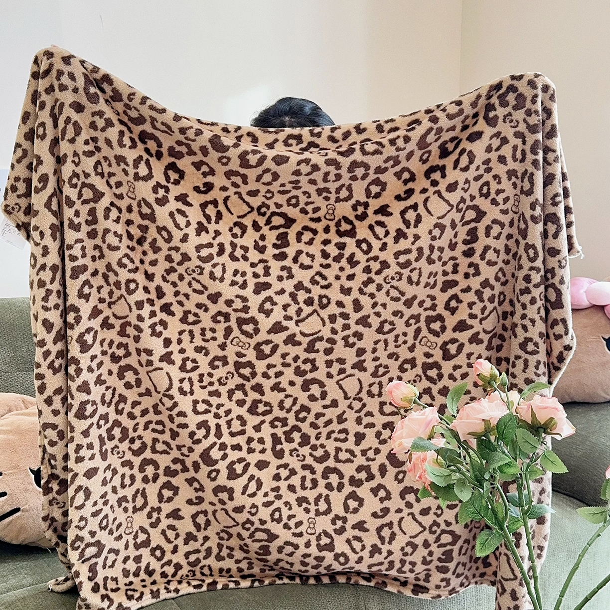 91家纺网 家纺一手货源 找家纺 兜米家居 2026新款四季款豹纹披肩毯毛毯法兰绒毯子 豹纹咖