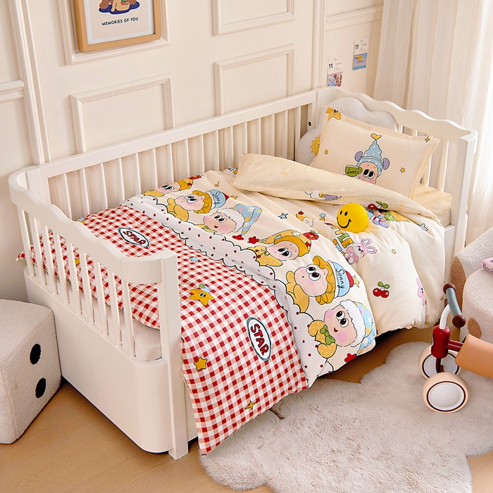 91家纺网 家纺一手货源 找家纺 （总）芭伯妮 2026新款全棉AB版幼儿园三件套宝宝午睡被子六件套儿童被套多件套（第一批）