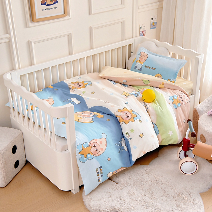 91家纺网 家纺一手货源 找家纺 （总）芭伯妮 2026新款全棉AB版幼儿园三件套宝宝午睡被子六件套儿童被套多件套（第一批）