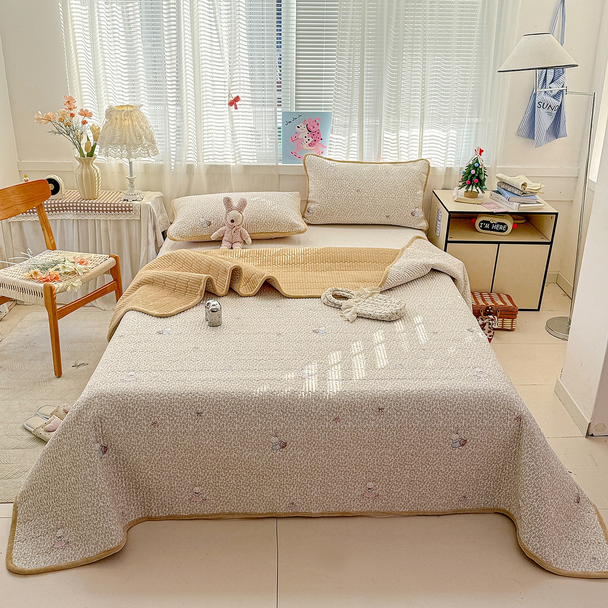 91家纺网 家纺一手货源 找家纺 （总）恒尚居 2026新款A双层纱B牛奶绒床盖双面两用夹棉床单学生床垫床褥子系列二