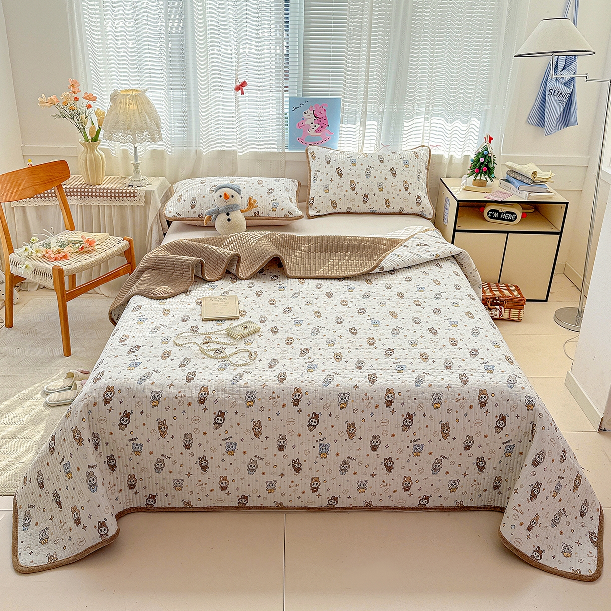 91家纺网 家纺一手货源 找家纺 （总）恒尚居 2026新款A双层纱B牛奶绒床盖双面两用夹棉床单学生床垫床褥子系列二