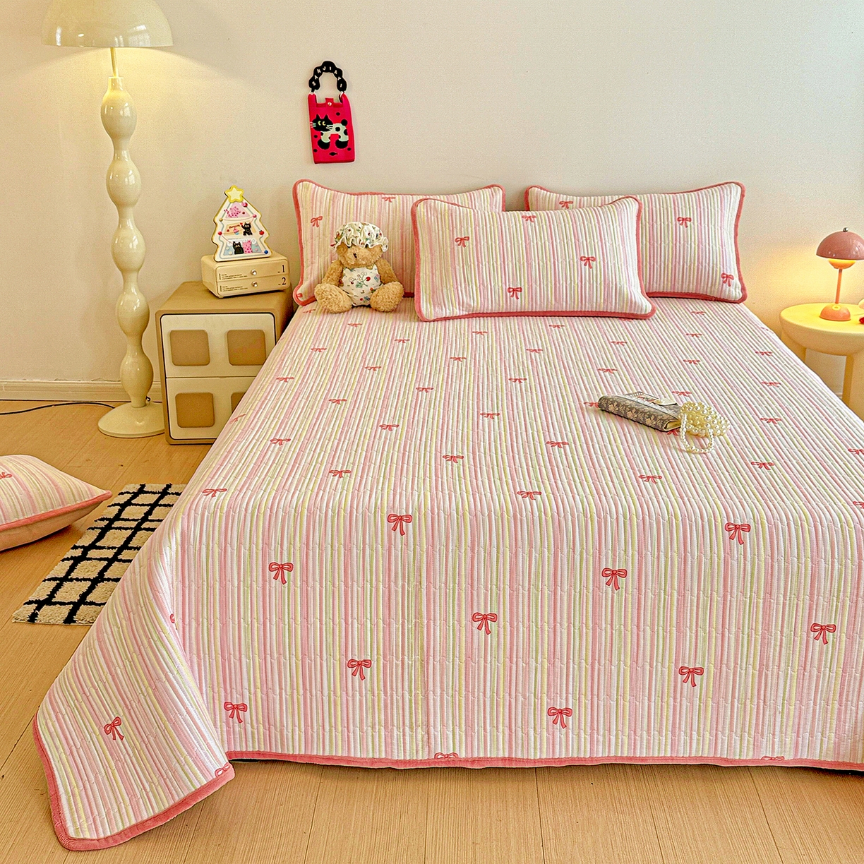 91家纺网 家纺一手货源 找家纺 恒尚居 2026新款A双层纱B牛奶绒床盖双面两用夹棉床单学生床垫床褥子系列二 完美日记【A双层纱-B牛奶绒】