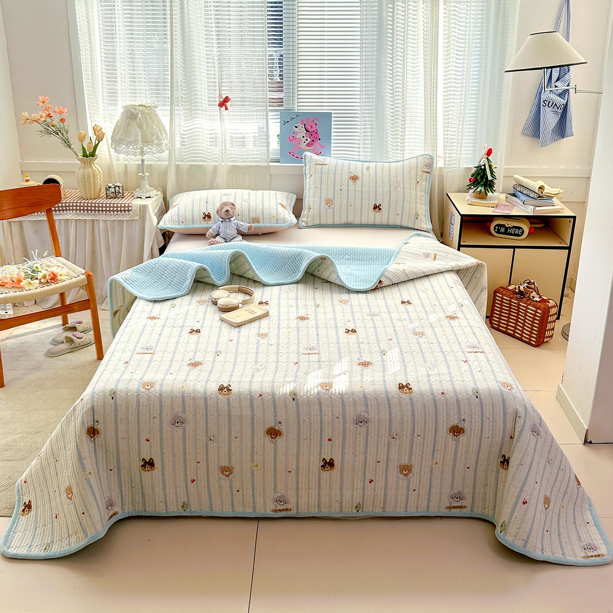 恒尚居 2026新款A双层纱B牛奶绒床盖双面两用夹棉床单学生床垫床褥子系列二 汪汪队【A双层纱-B牛奶绒】