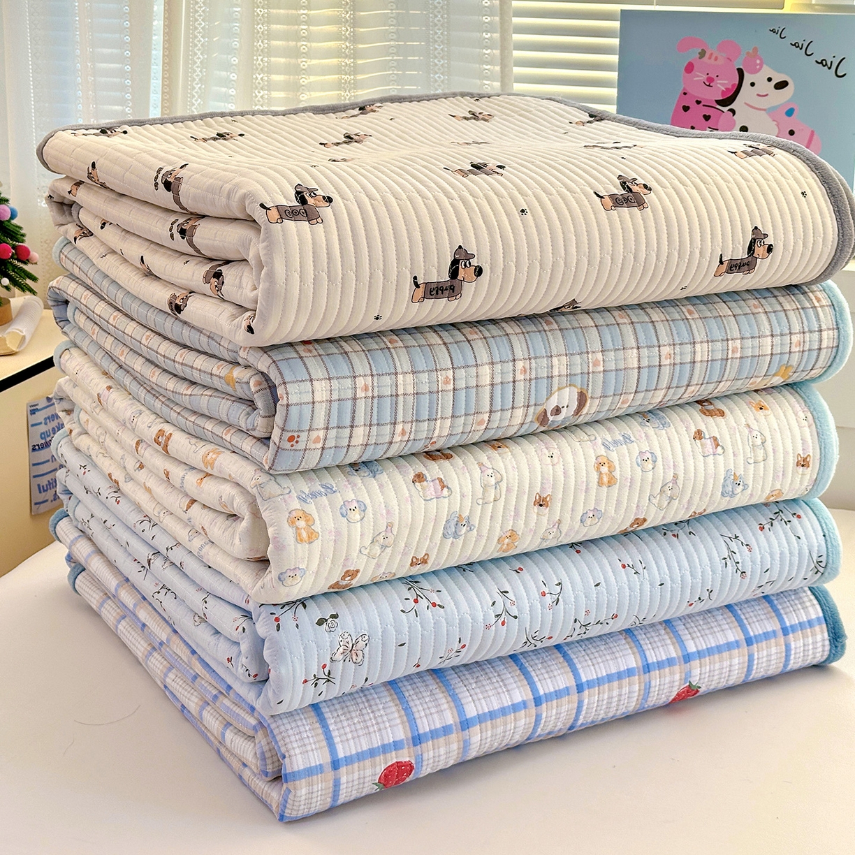 91家纺网 家纺一手货源 找家纺 恒尚居 2026新款A双层纱B牛奶绒床盖双面两用夹棉床单学生床垫床褥子系列二 组合图仅供参考不可下单