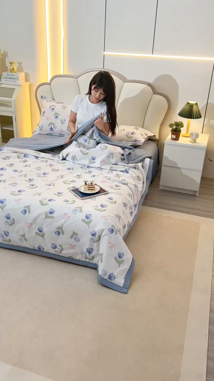 91家纺网 家纺一手货源 找家纺 （总）延遥 2026新款亲肤水洗棉夏被夏凉被夏被四件套