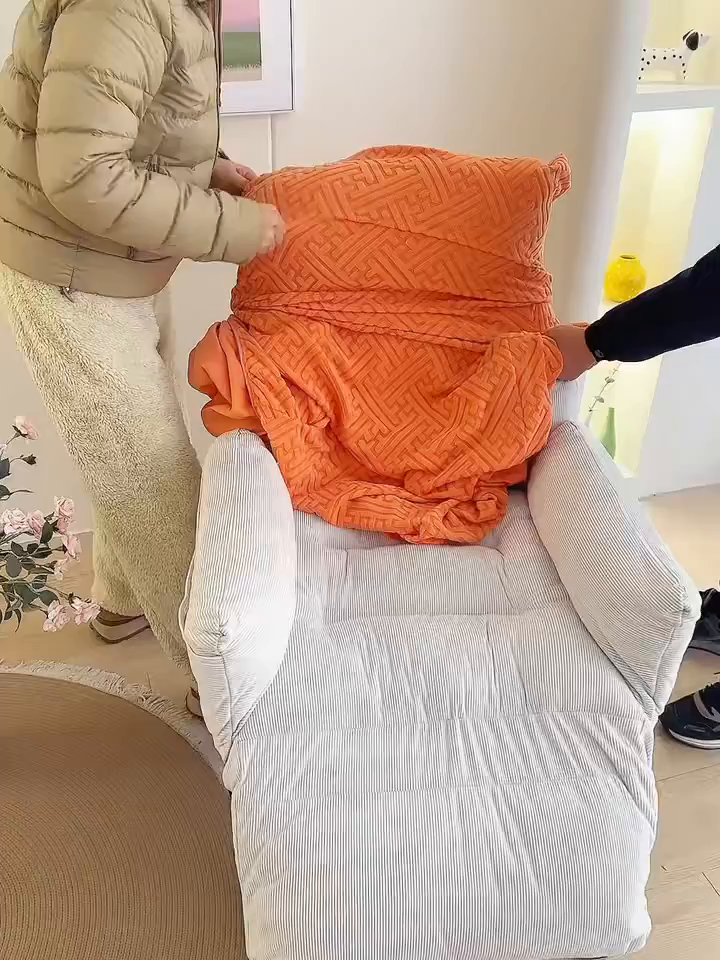 91家纺网 家纺一手货源 找家纺 （总）启博家纺 2025新款磨毛提花绒功能款办公躺椅套