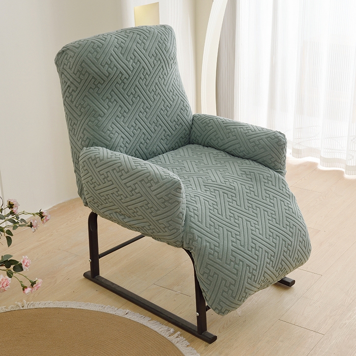 91家纺网 家纺一手货源 找家纺 启博家纺 2025新款磨毛提花绒功能款办公躺椅套 墨蓝