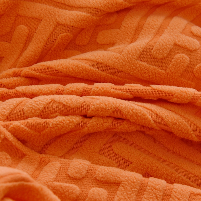 91家纺网 家纺一手货源 找家纺 启博家纺 2025新款磨毛提花绒功能款办公躺椅套 橙色