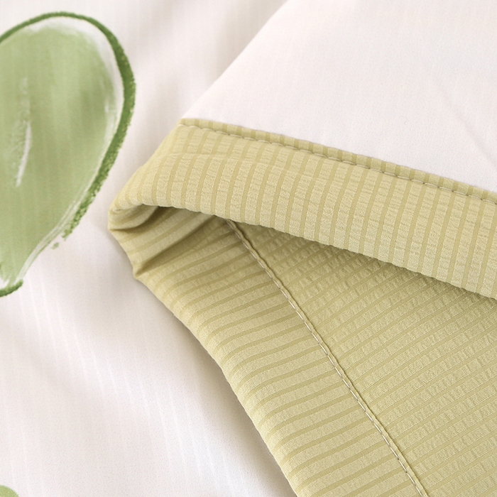 91家纺网 家纺一手货源 找家纺 延遥 2026新款亲肤水洗棉夏被夏凉被夏被四件套 爱心绿