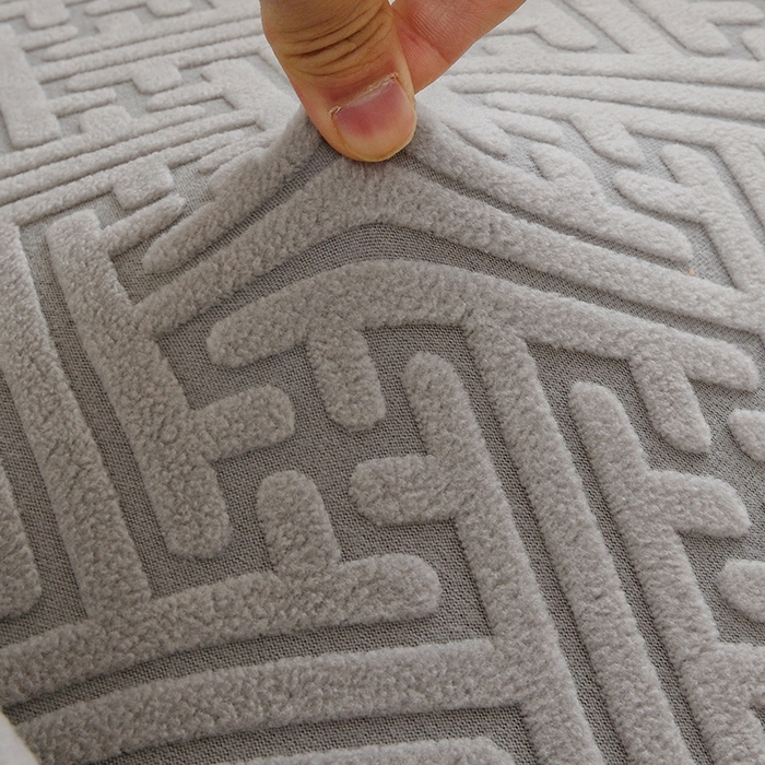 91家纺网 家纺一手货源 找家纺 启博家纺 2025新款磨毛提花绒功能款办公躺椅套 灰色