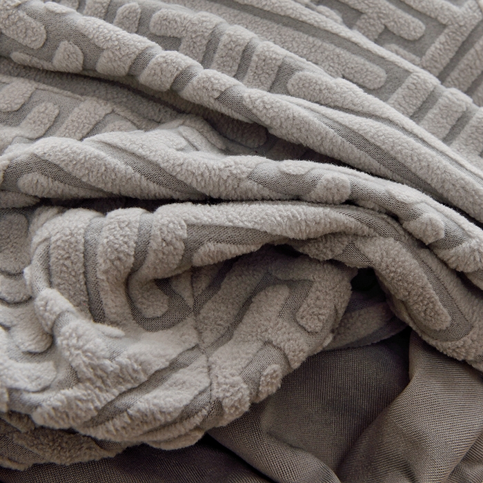 91家纺网 家纺一手货源 找家纺 启博家纺 2025新款磨毛提花绒功能款办公躺椅套 灰色