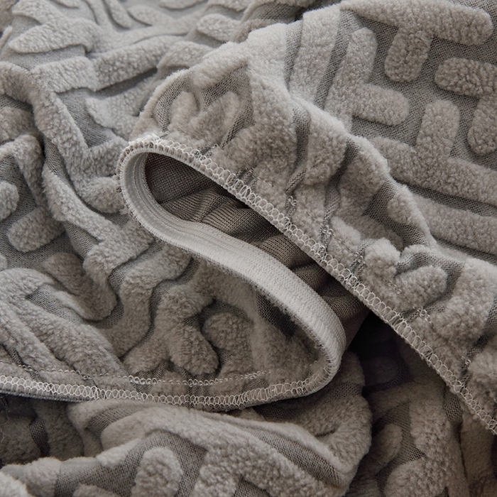 91家纺网 家纺一手货源 找家纺 启博家纺 2025新款磨毛提花绒功能款办公躺椅套 灰色