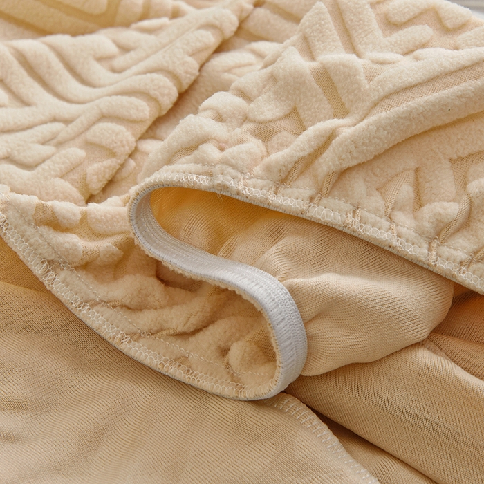 91家纺网 家纺一手货源 找家纺 启博家纺 2025新款磨毛提花绒功能款办公躺椅套 米白