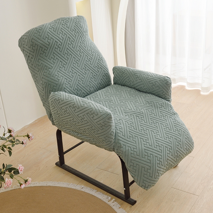 91家纺网 家纺一手货源 找家纺 启博家纺 2025新款磨毛提花绒功能款办公躺椅套 墨蓝