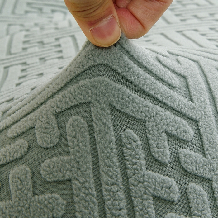 91家纺网 家纺一手货源 找家纺 启博家纺 2025新款磨毛提花绒功能款办公躺椅套 墨蓝