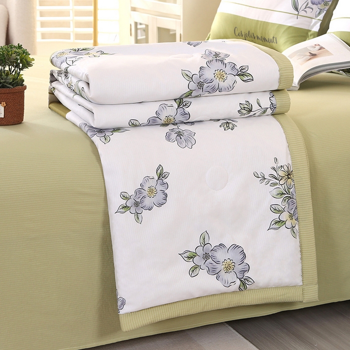 91家纺网 家纺一手货源 找家纺 延遥 2026新款亲肤水洗棉夏被夏凉被夏被四件套 花想容