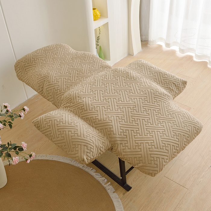 91家纺网 家纺一手货源 找家纺 启博家纺 2025新款磨毛提花绒功能款办公躺椅套 驼色