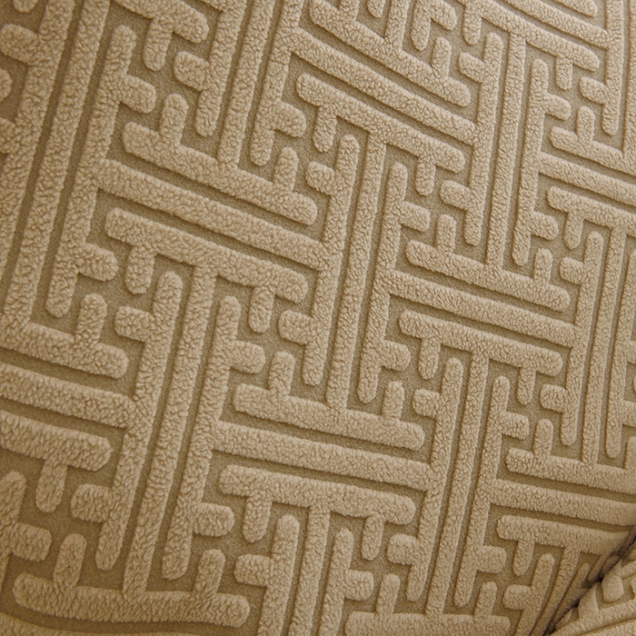 91家纺网 家纺一手货源 找家纺 启博家纺 2025新款磨毛提花绒功能款办公躺椅套 驼色