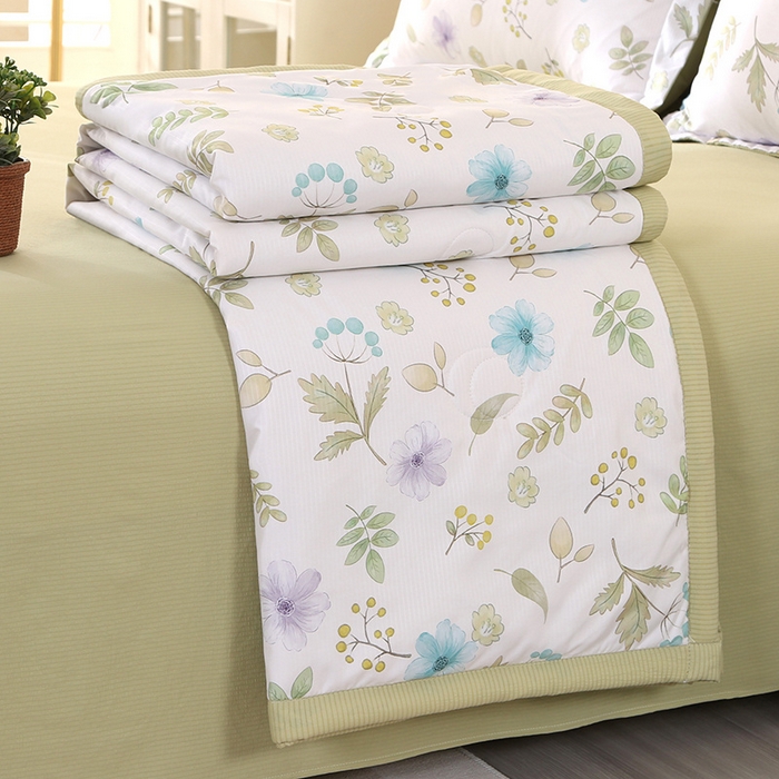 91家纺网 家纺一手货源 找家纺 延遥 2026新款亲肤水洗棉夏被夏凉被夏被四件套 莫奈花园