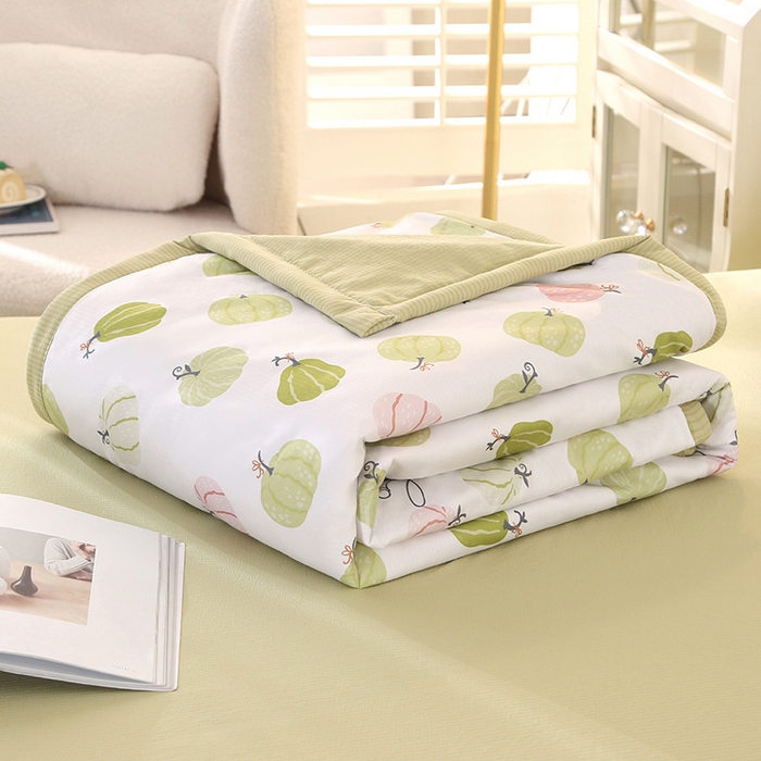 延遥 2026新款亲肤水洗棉夏被夏凉被夏被四件套 小南瓜