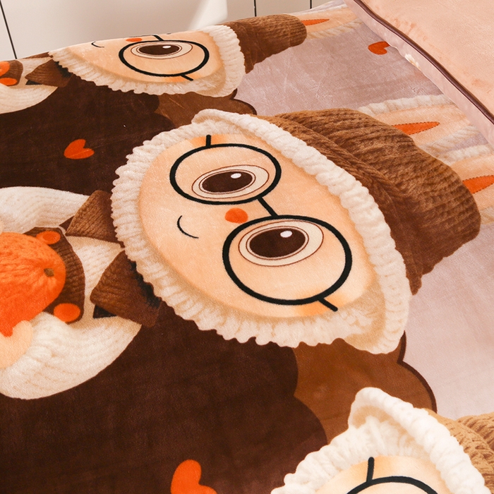 91家纺网 家纺一手货源 找家纺 雨洋家纺 2025新款学生季加厚保暖牛奶绒金貂绒婴儿宝宝学生三件套  拉布布